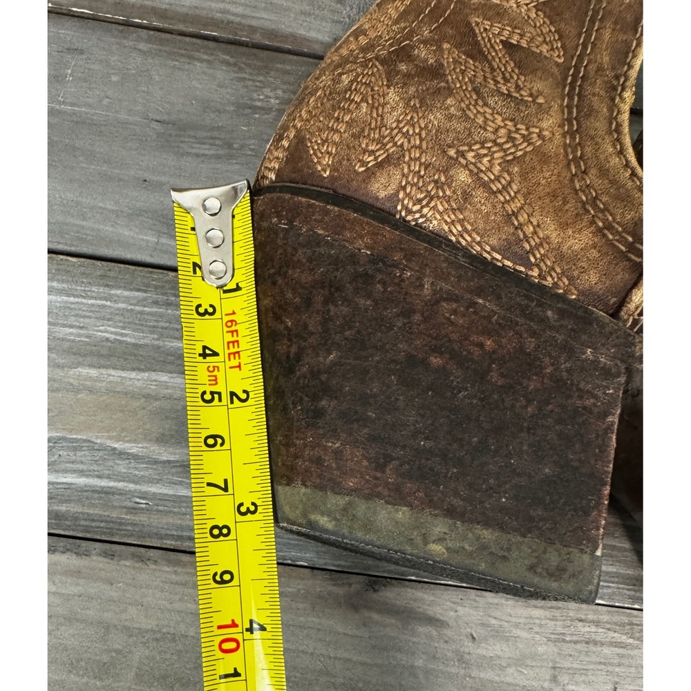 Ariat Dixon Distressed Weathered Brown Leather Western Ankle Boots Size 10 - Picture 10 of 10